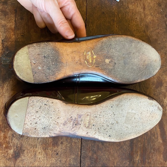 Prada High Gloss Patent Round toe Peep Toe Flats - Picture 7 of 8